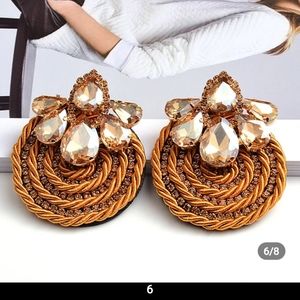 Gold Crystal earrings with gold accent